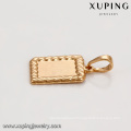 33195 Xuping special light weight brass pendant trendy square gold plated jewelry China factory